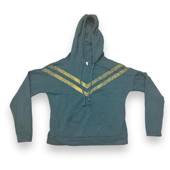 Green Bay Packers Sweatshirt NFL Green Yellow Hoodie Women’s Size Small Sporty - Picture 1 of 15